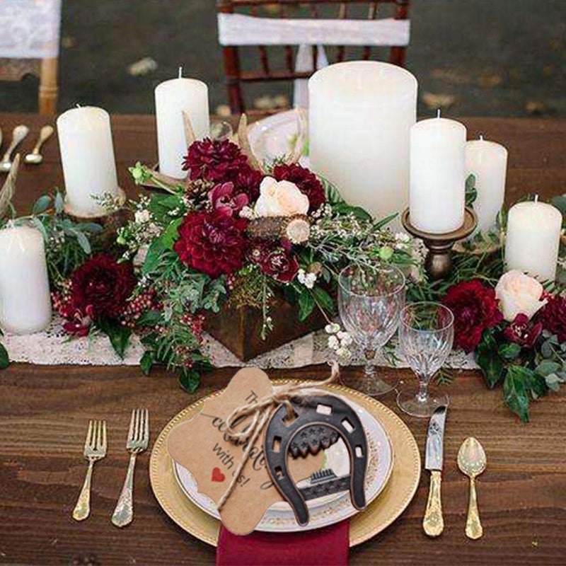 Bodosac 30pcs Cast Iron Lucky Horseshoes Opener with Tag Cards Sheer Bag for Vintage Wedding Favors Party Favor Decorations - Image 4